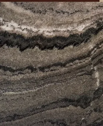 Polished natural stone slab with grey and white veining