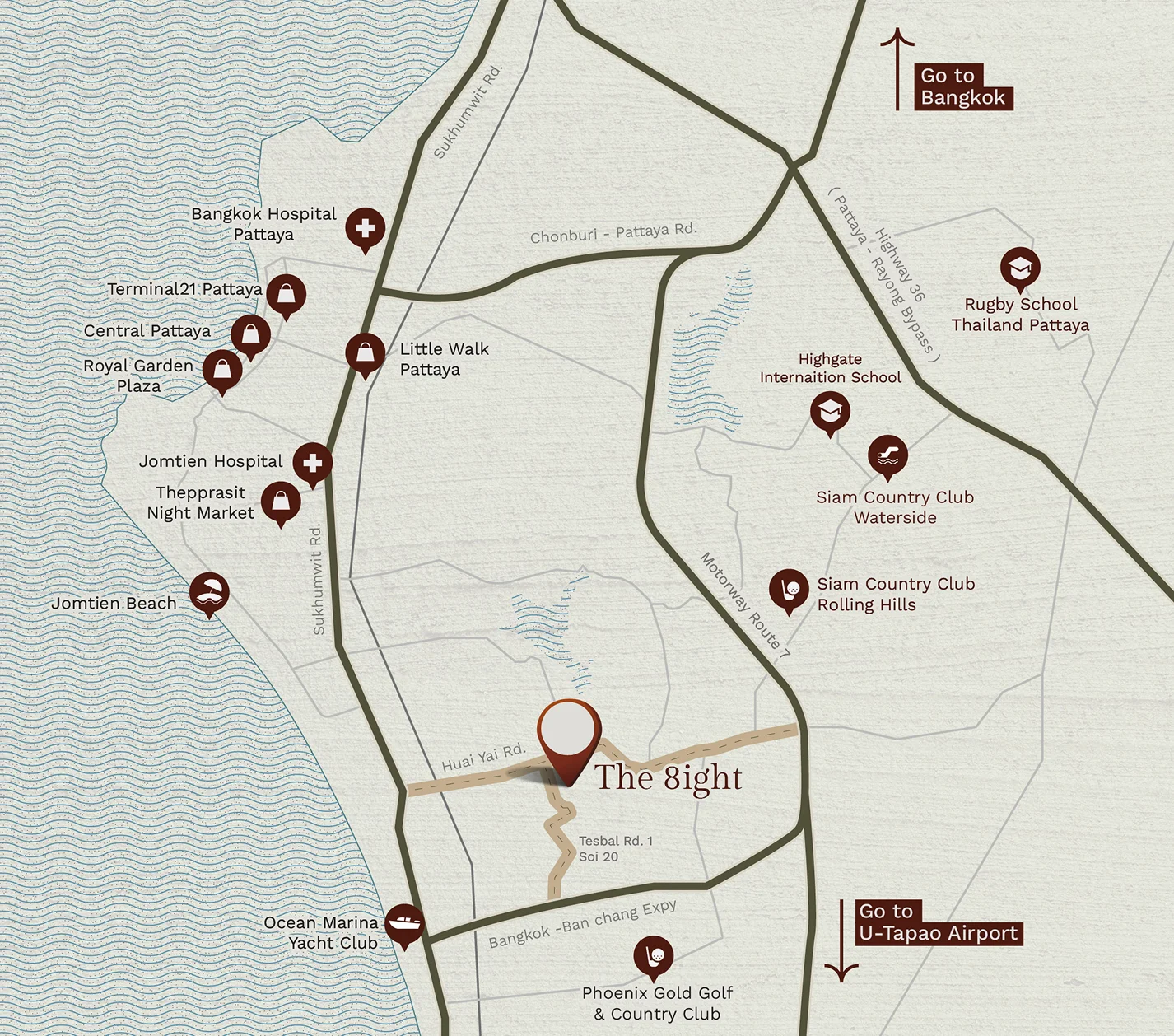 Map of The 8ight and its surroundings